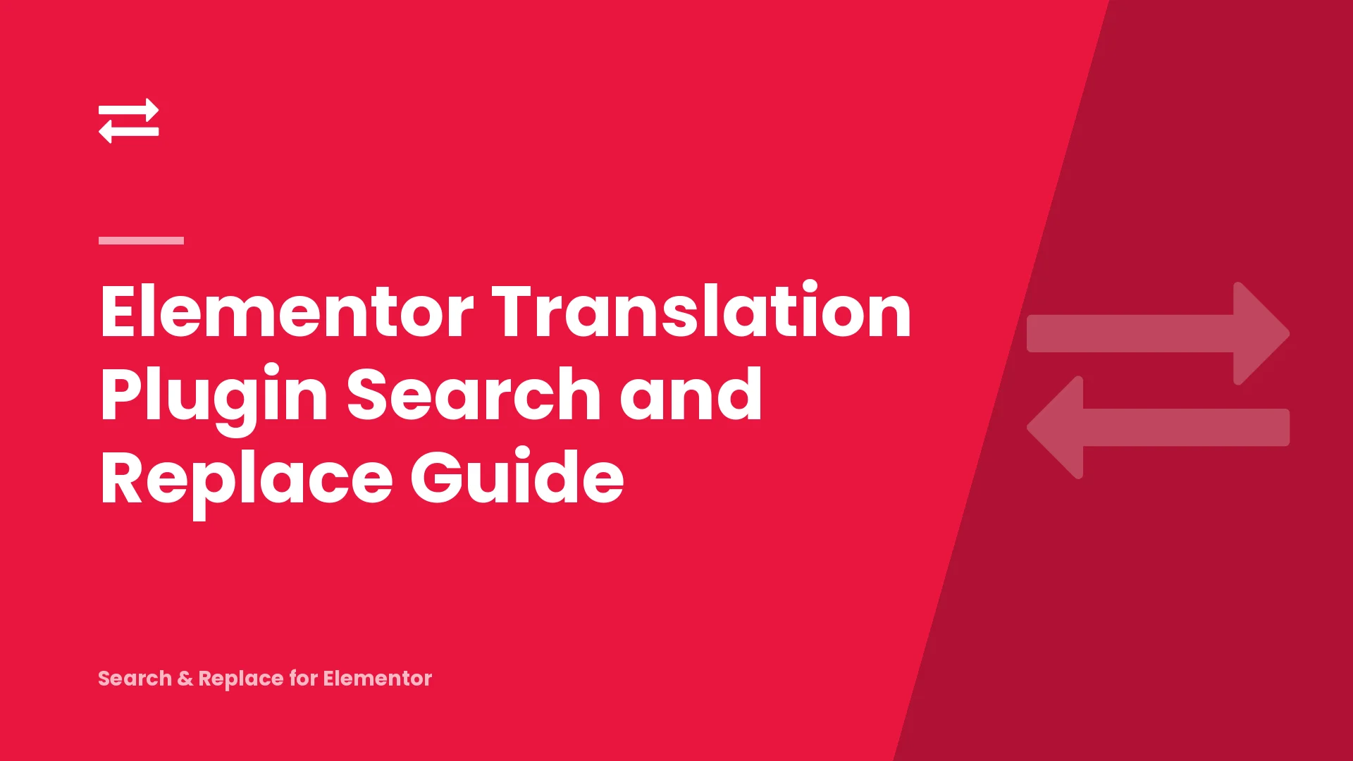 Elementor Translation Plugin Search and Replace Guide