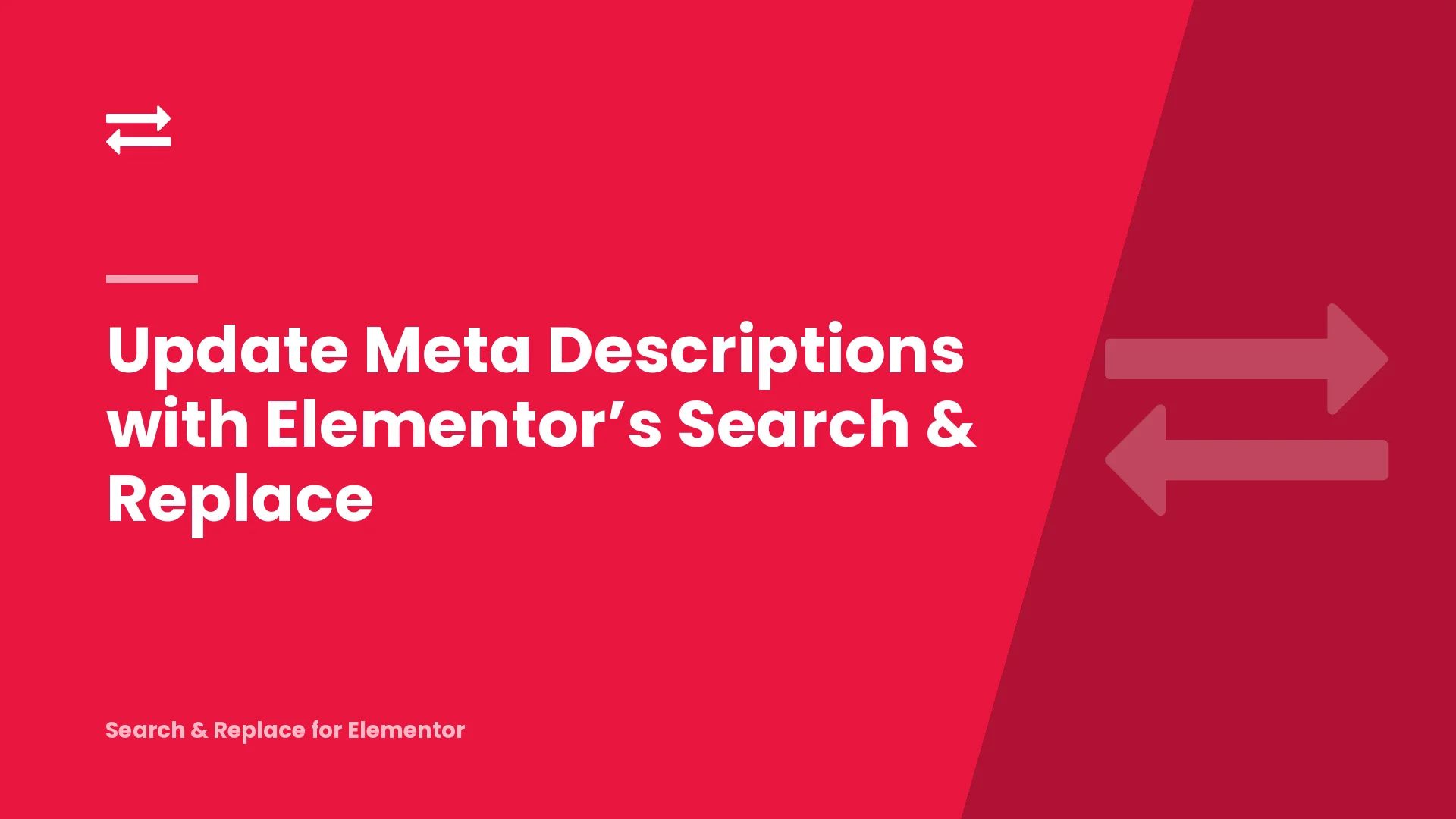 Update Meta Descriptions with Elementor’s Search & Replace
